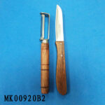 2Pcs Kitchen Set (Fruit Knife + Peeler) Wooden Handle