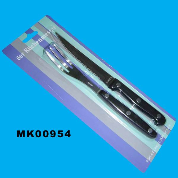 MK00954 Bakelite Handle Steak Knife + Forks B/C