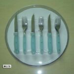 6 Pc Steak Knife & 6 Pc Fork W/ Cutter Board D/B