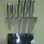 5Pcs Hollow Handle Knife + Acrylic Block