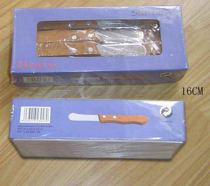 MK01014 24Pc Wooden Handle Butter Knife In Box