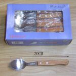 24Pcs Spoon Wooden Handle