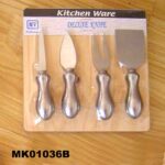 4Pcs Hollow Handle Cheese Knife + Cutting Board