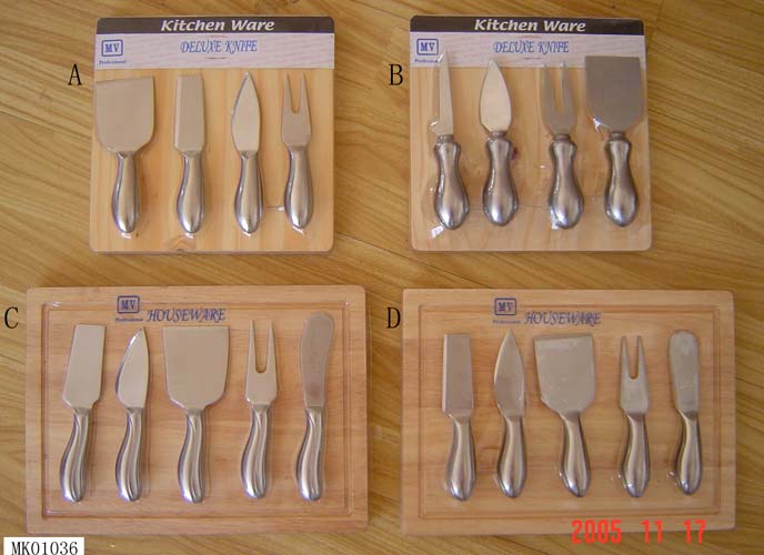 MK01036C 5Pcs Hollow Handle Cheese Knife + Square Cutting Knife