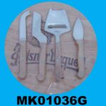 4Pcs Cheese Knife W/Rubber Wood Handle& 10"Cutting Board