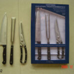 Bakelite Handle Chef Knife & Forks& Poultry In Color Box