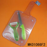 3Pcs Knife Set(5"Fruit Knife/5"Ceramic Peeler/Plastic Cutter Board)