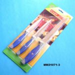 3Pcs S.S. Knife W/ Soft Handle B/C
