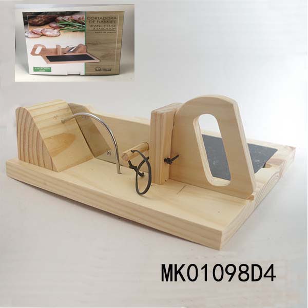 MK01098D4 Pine Wooden Sausage Slicer In Color Box