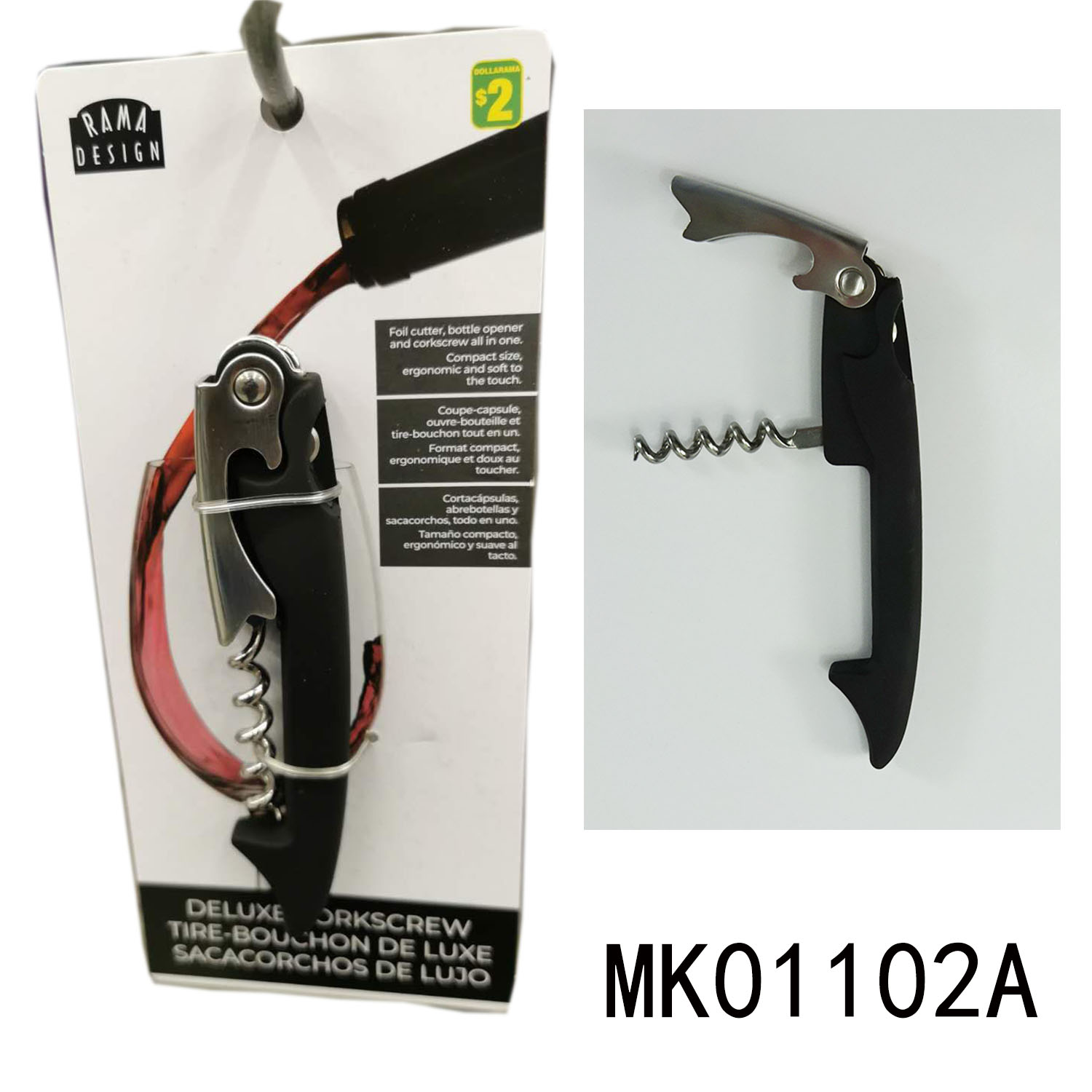 MK01102A Corkscrew Handle With Tpr Coated T/C