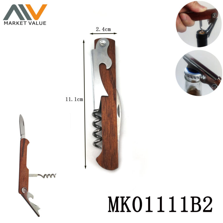 Versatile S/S Wood Handle Wine Opener