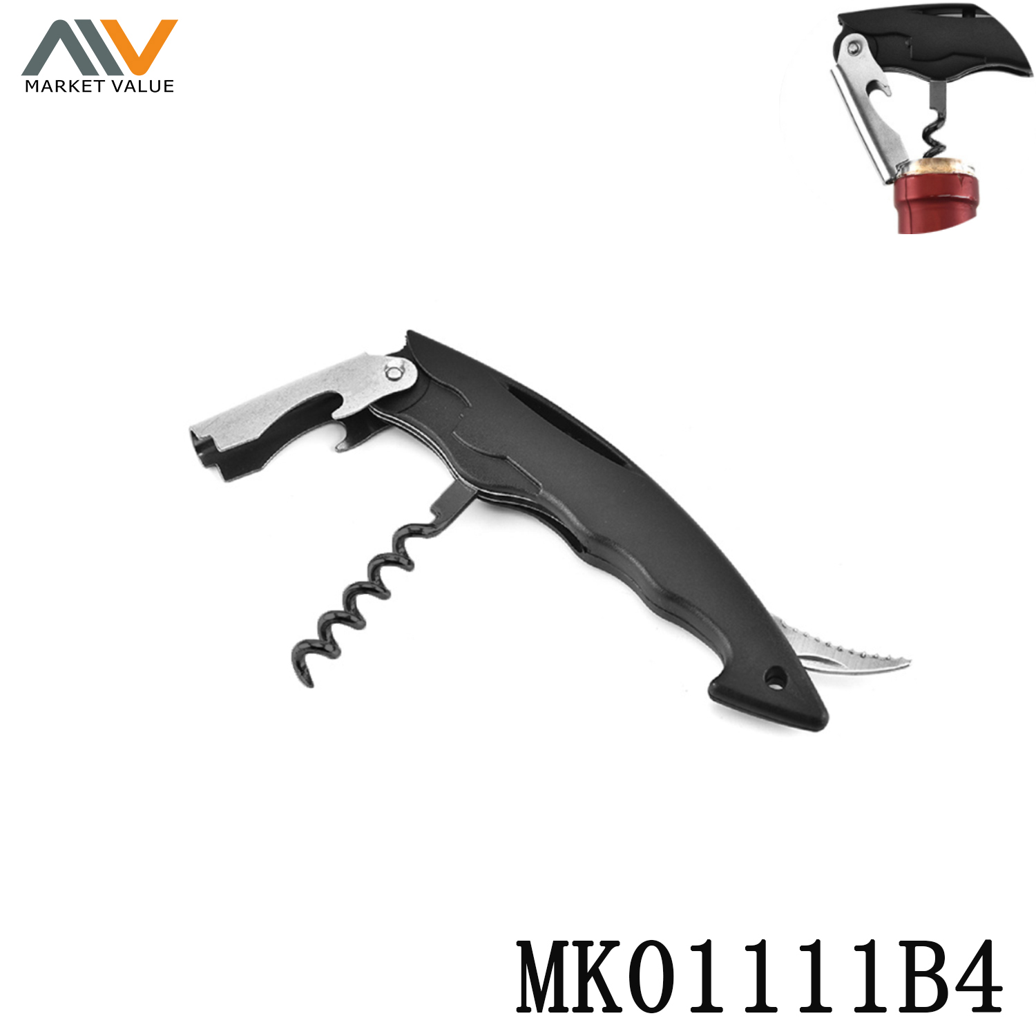 MK01111B4 Waiter'S Corkscrew With Abs Handle