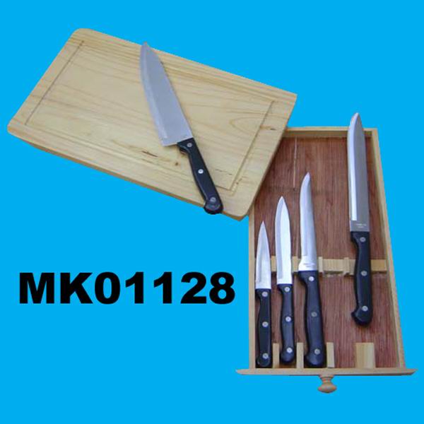 MK01128 5Pcs Knife Set In Wooden Box