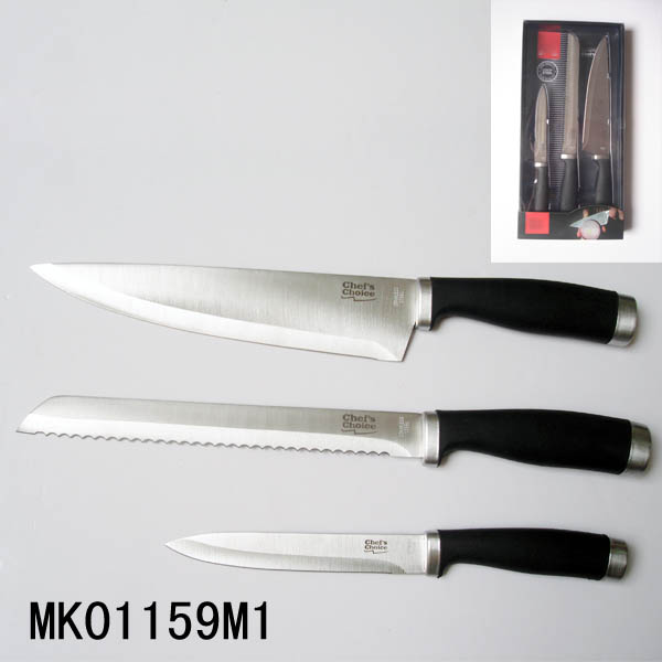 MK01159M1 3Pcs S/S Kitchen Knife In Windou Box