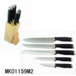 5Pcs S/S Kitchen Knife With Wooden Stand