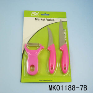 2Pcs Plastic Handle S/S Knife And Peeler
