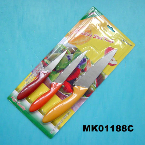 MK01188C 3Pcs Fruit Knife Plastic Handle B/C