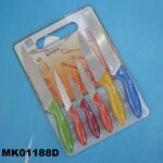 6Pcs Knife Plastic Handle & Cutting Board Set D/B