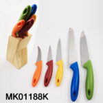 5Pcs  Knife  Set W/Wooden Holder