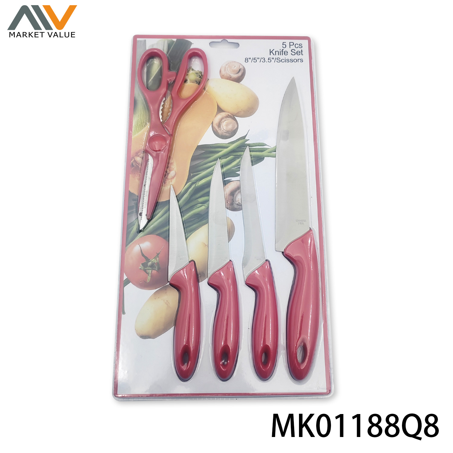 MK01188Q8 Set Of 5Pcs Knife Set 4Pc Knife And Scissors