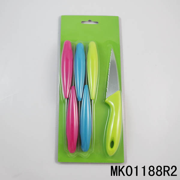 MK01188R2 6Pcs 3.5" S/S Steak Knife With Plastic Handle D/B