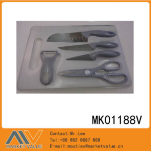 3Pcs Knife & Kitchen Scissors & Peeler & Cutting Board