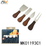 4 Pcs Cheese Knife With Wooden Handle