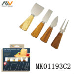 4 Pcs Cheese Knife With Wooden Handle