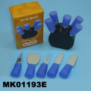 5Pcs Cheese Knife W/Wooden Block