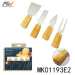 4Pcs Cheese Knife With Bamboo Handle