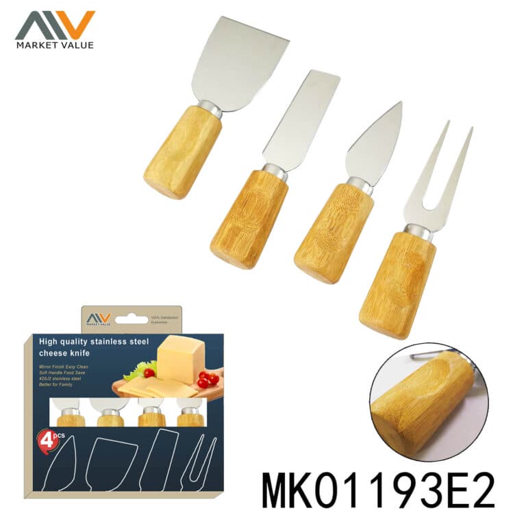 4Pcs Cheese Knife With Bamboo Handle