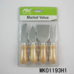 4Pcs S/S Cheese Set With Wooden Handle