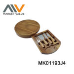 Round Acacia Wooden Cheese Box