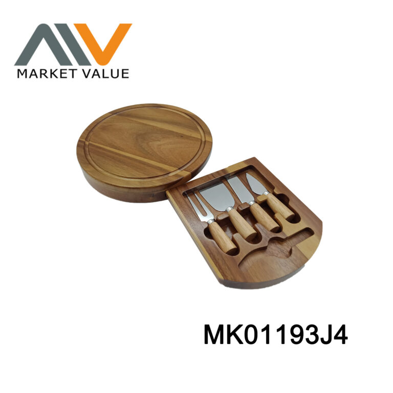 Round Acacia Wooden Cheese Box