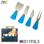 4Pcs Cheese Set With Cheese Shape Plastic Handle