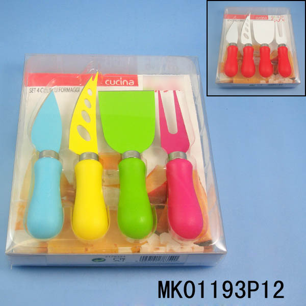 MK01193P12 4Pcs Cheese Knife Non Stick Coating In Pvc Box