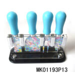 4Pcs Non Stick Coating Cheese Knife W/Plastic Handle In Acrylic Stand