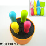 4Pcs Non Stick Coating Cheese Knife W/Plastic Handle