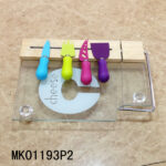 4Pcs Cheese Knife Non Stick Coating W/Wooden Cheese Cutting Board