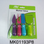 4Pcs Non Stick Coating Cheese Knife W/Plastic Handle