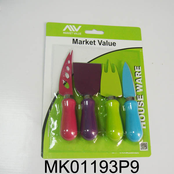 MK01193P9 4Pcs Non Stick Coating Cheese Knife W/Plastic Handle