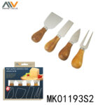 4Pcs Cheese Set With Wooden Handle