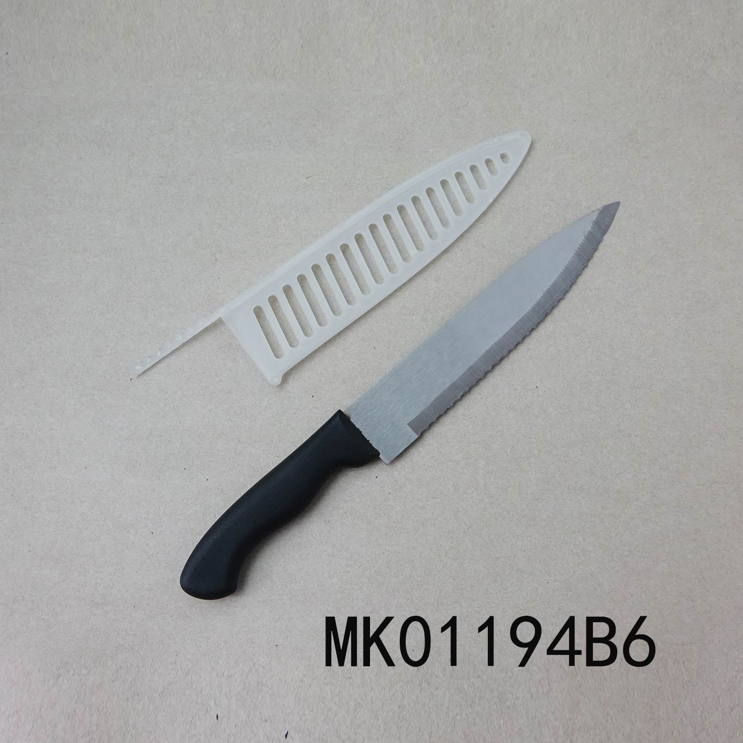MK01194B6 8"S/S Plastic Handle Chef Knife With Teeth