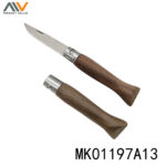 Mushroom Knife With Wooden Handle Lock System White Box