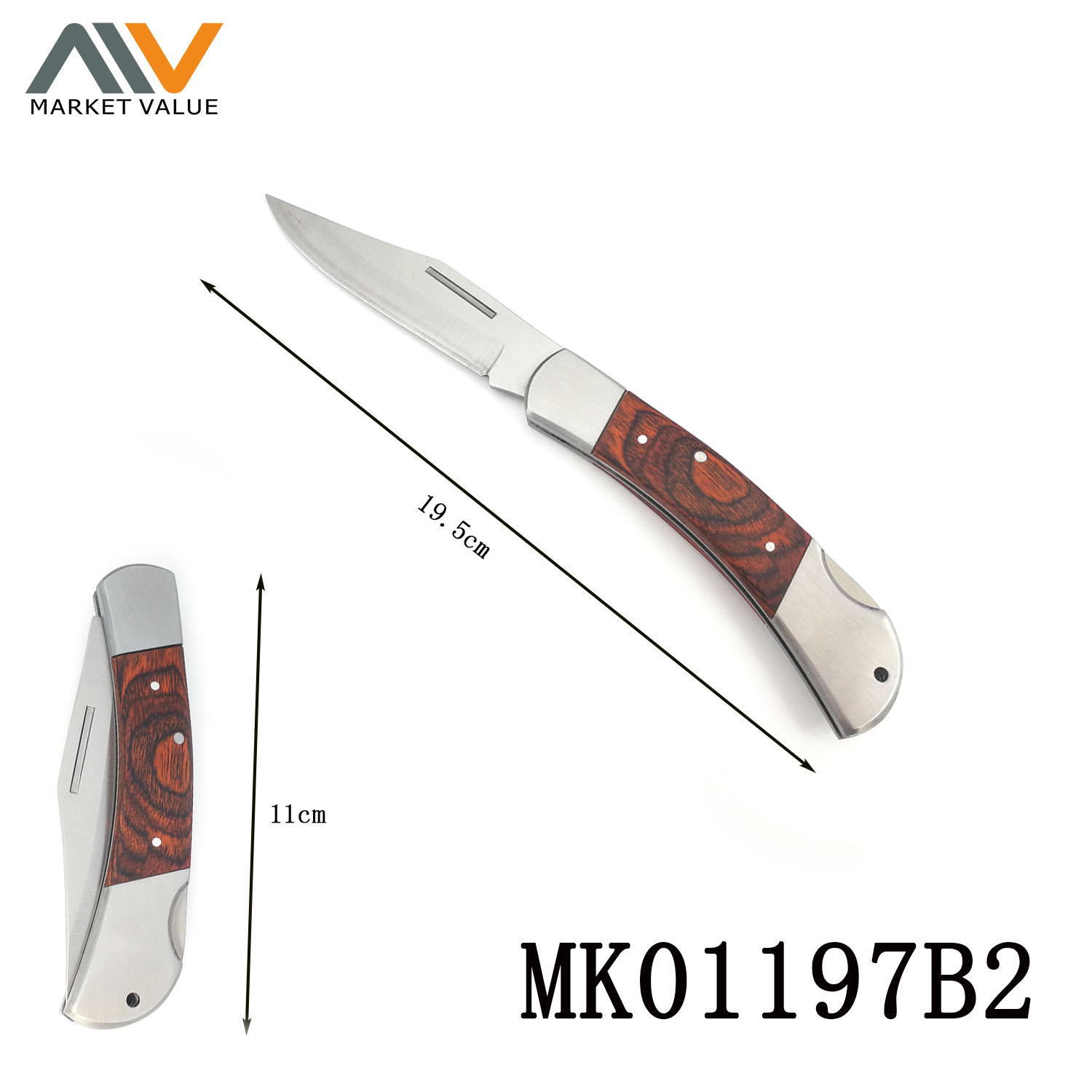 MK01197B2 3.5" Folding Knife With Wooden Handle