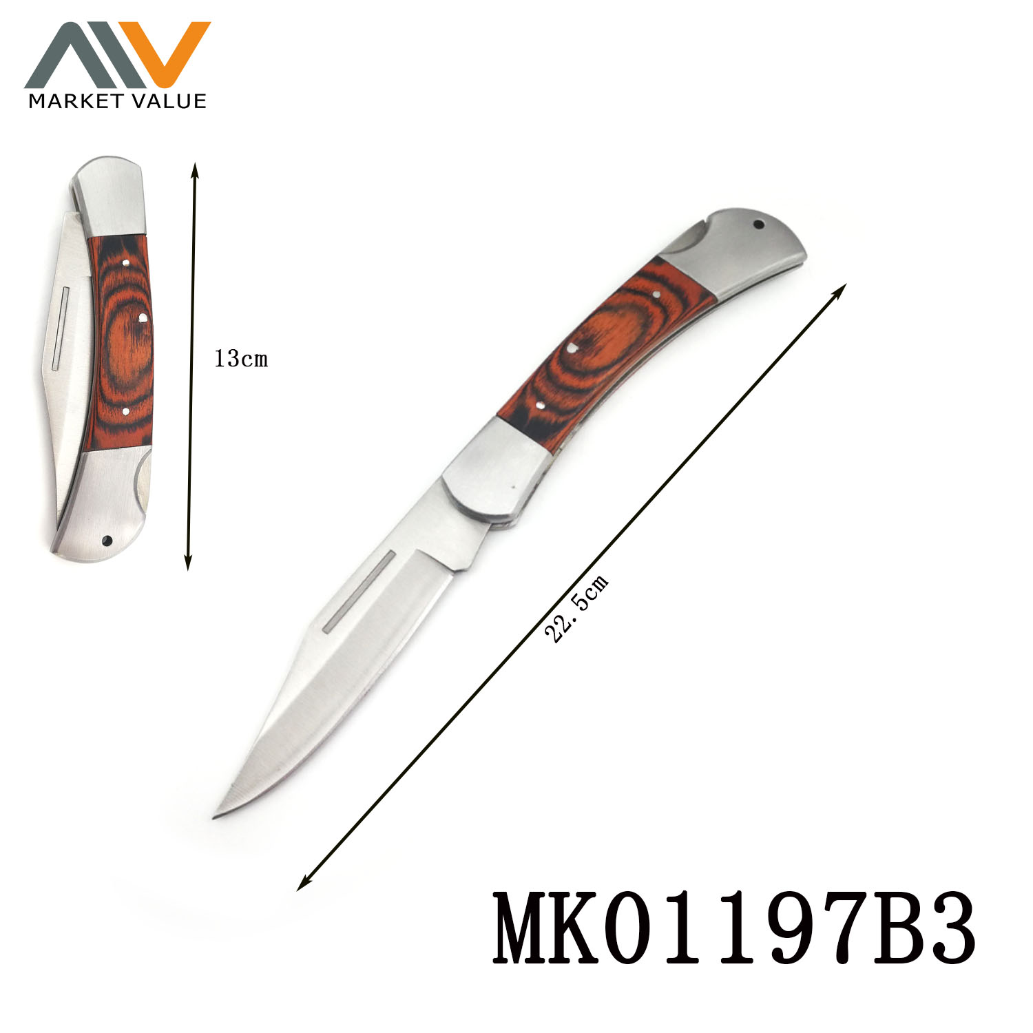 MK01197B3 4"Folding Knife With Wooden Handle