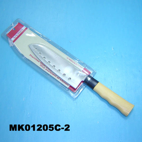 MK01205C-2 6.5" Chef Knife W Plastic Wooden Looking Handle Db