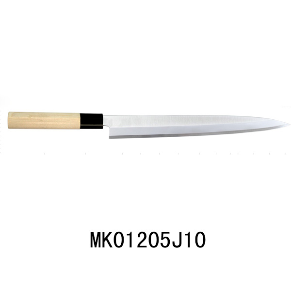 MK01205J10 10"White Wood Handle Willow Steel Blade Kitchen Knife S/S