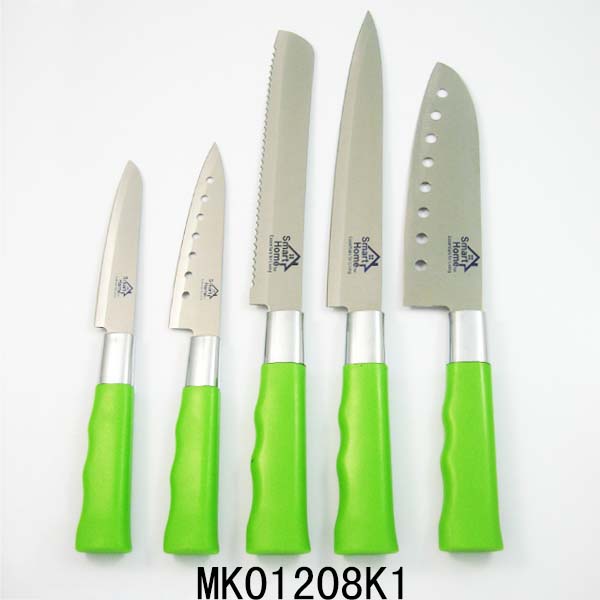 MK01208K1 5Pcs Plastic Handle S.S Knife Set