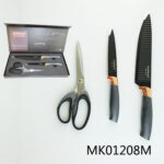3Pcs Nonstick Knife Set In Colour Box+ Tray
